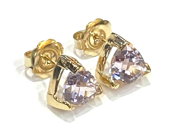 Kunzite 14K Yellow Gold Stud Earrings