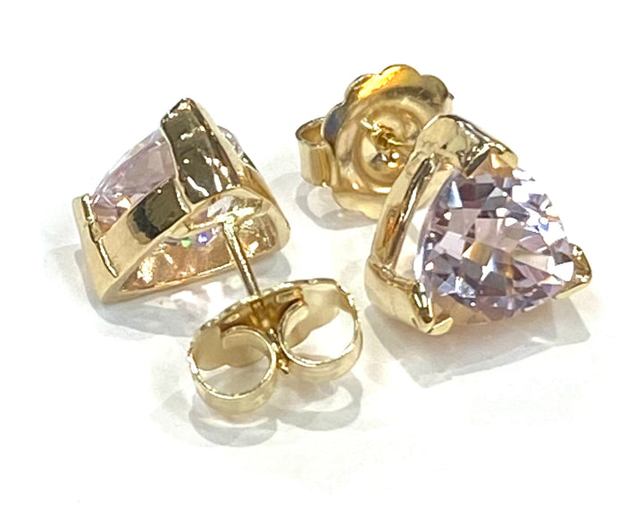 Kunzite 14K Yellow Gold Stud Earrings