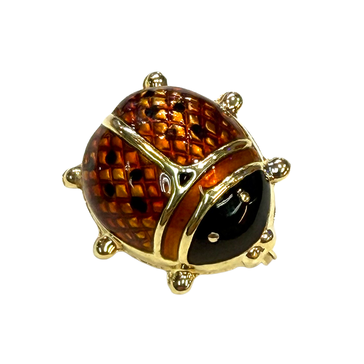 Ladybug 14K Yellow Gold Enamel Pin