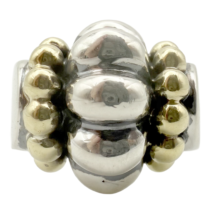 Lagos Caviar 18K YG & Sterling Silver Ring