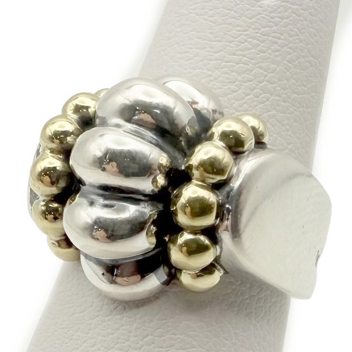 Lagos Caviar 18K YG & Sterling Silver Ring