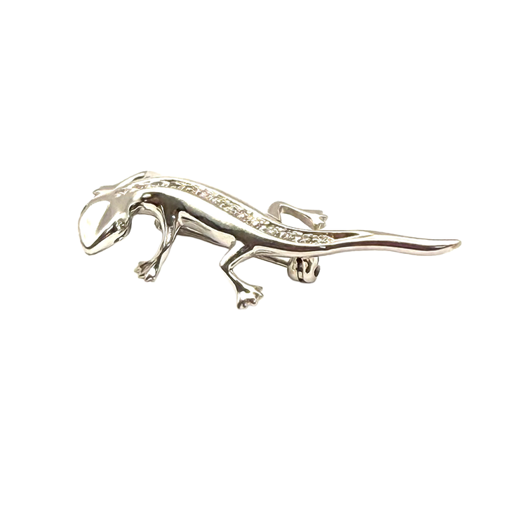 Diamond 14K WG Lizard Design Brooch