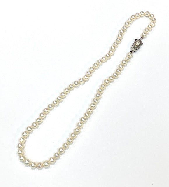 Mikimoto Pearl Sterling Silver Necklace