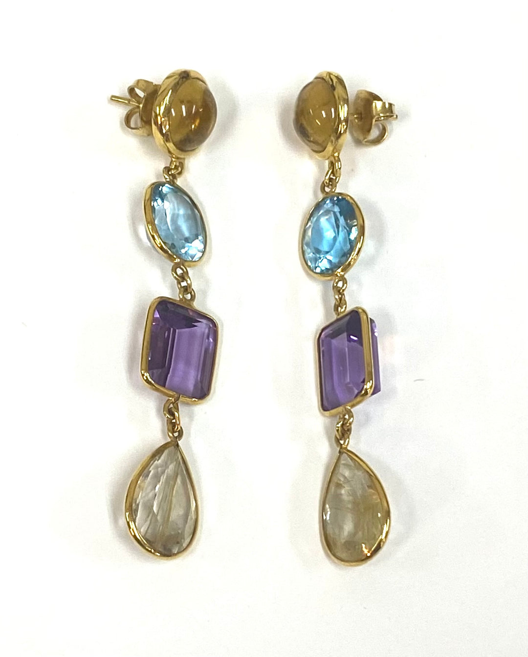 Multi Colored Gemstone 18K Yellow Gold Suite