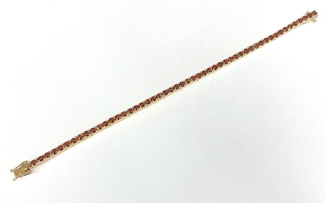 Orange Citrine 14K Yellow Gold Tennis Bracelet