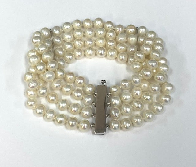 Pearl 14K White Gold Bracelet