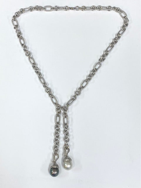 Pearl Diamond 14K White Gold Necklace