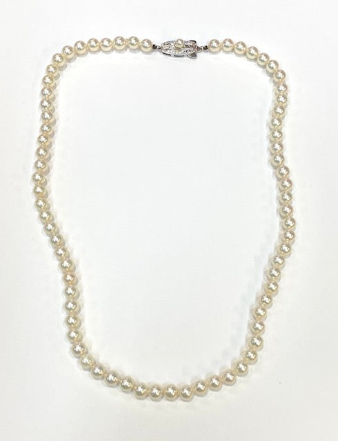 Mikimoto Pearl Sterling Silver Necklace