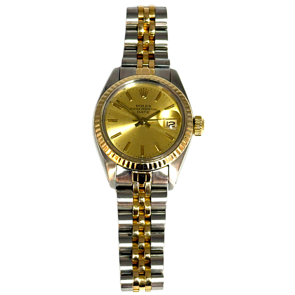 Rolex Oyster Perpetual Date 18KYG & SS Lady's Wristwatch