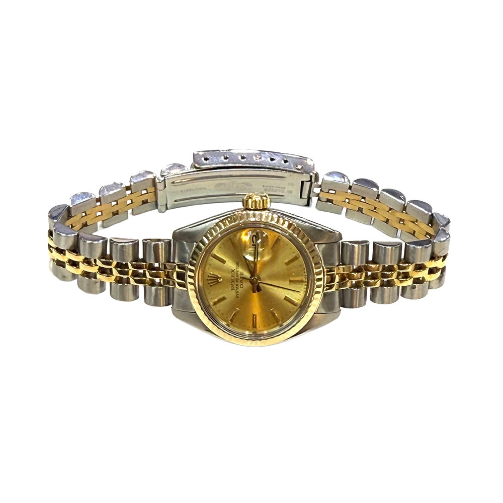 Rolex Oyster Perpetual Date 18KYG & SS Lady's Wristwatch