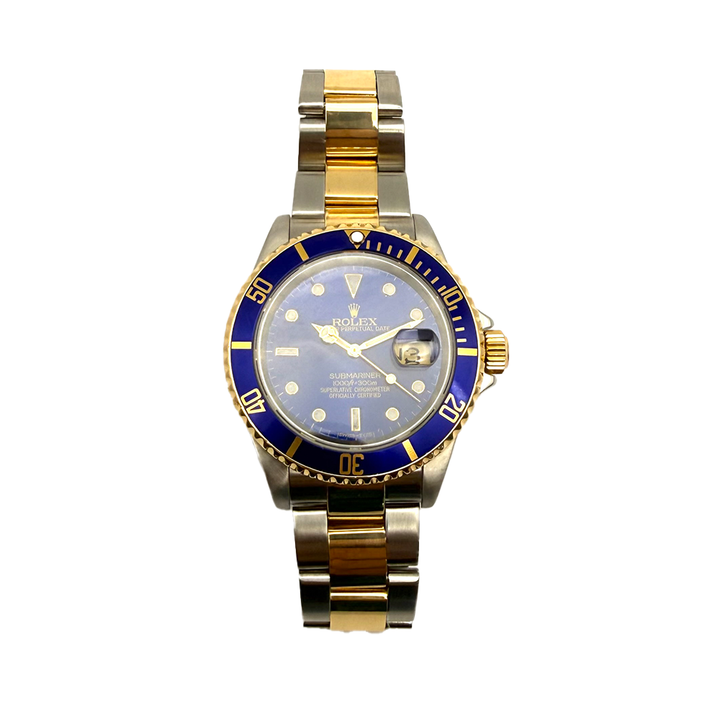Rolex Submariner Date 16613 "Bluesy" Watch Steel & 18K Yellow Gold