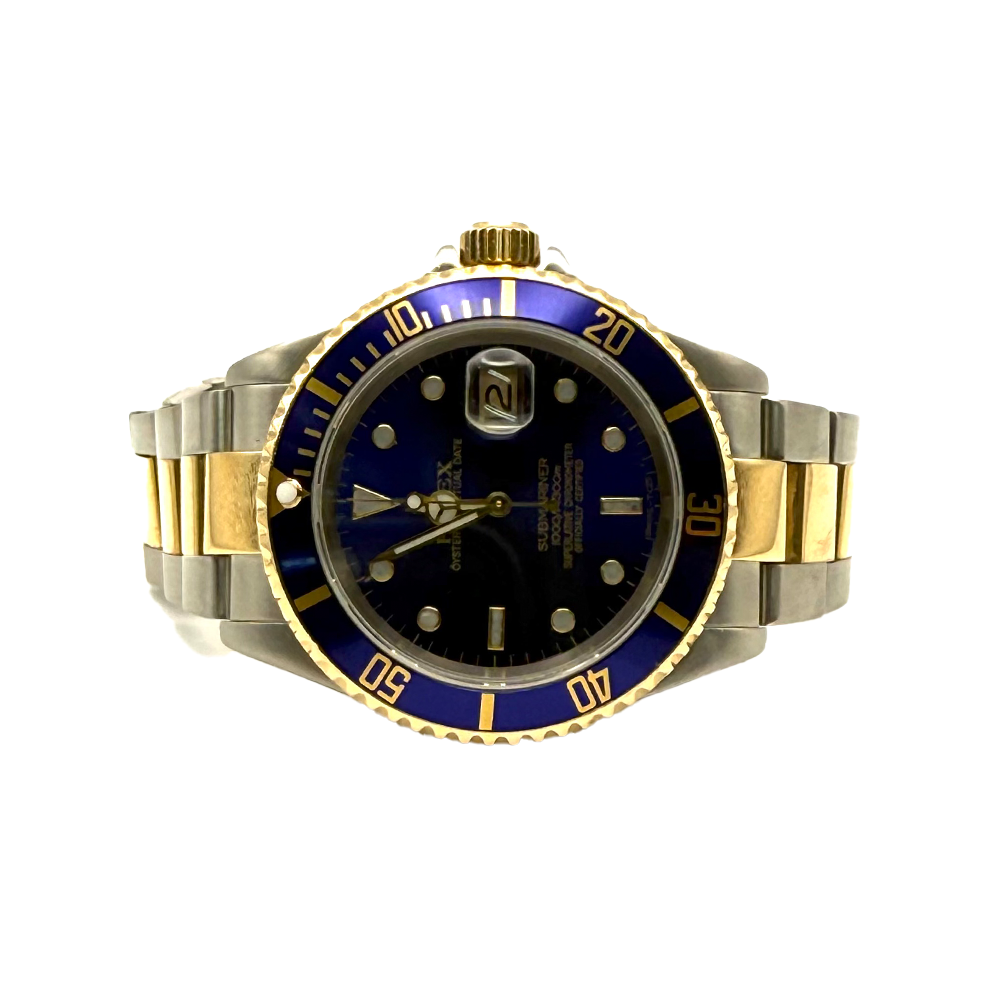 Rolex Submariner Date 16613 "Bluesy" Watch Steel & 18K Yellow Gold