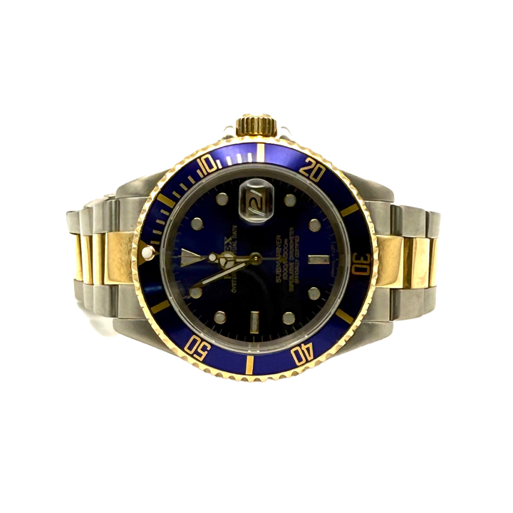 Rolex Submariner Date 16613 "Bluesy" Watch Steel & 18K Yellow Gold