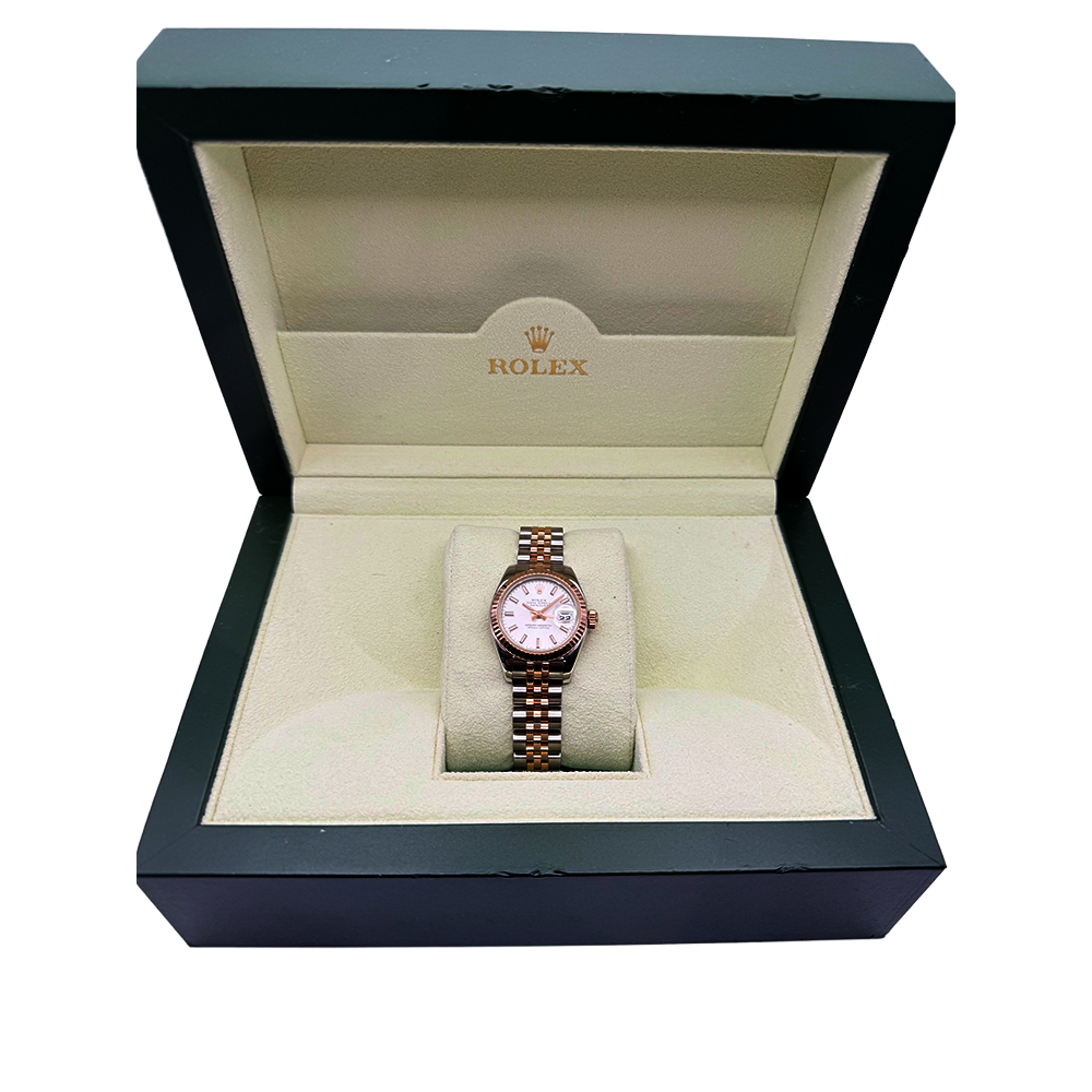 Rolex Oyster Perpetual DateJust 18K RG & SS Lady's Wristwatch