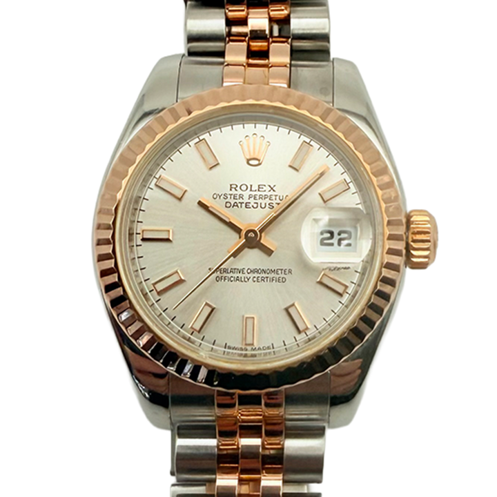 Rolex Oyster Perpetual DateJust 18K RG & SS Lady's Wristwatch