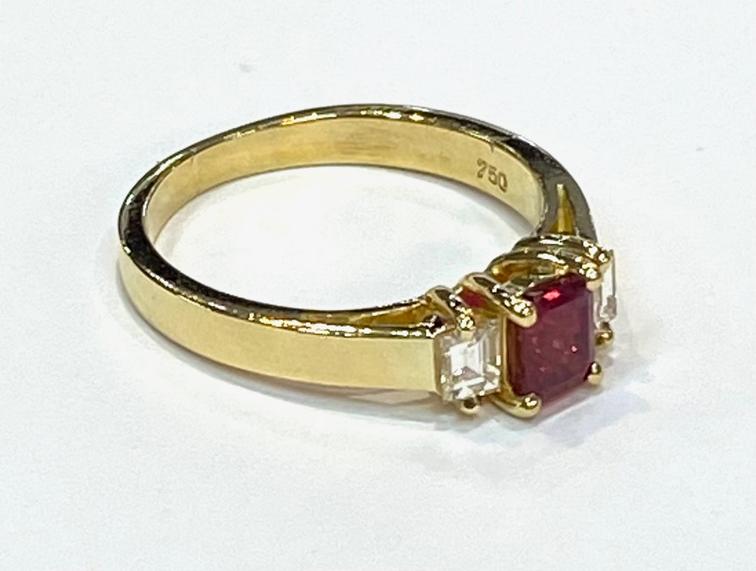 Ruby Diamond 18K Yellow Gold Ring