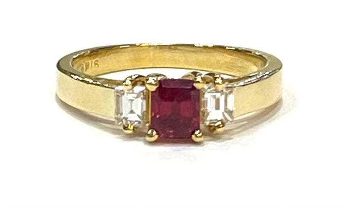 Ruby Diamond 18K Yellow Gold Ring