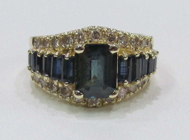 Sapphire Diamond 14K Yellow Gold Ring