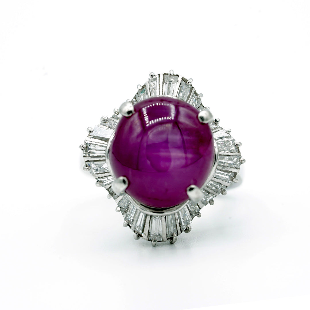 Star Ruby Diamond Platinum Ring – AAA Family Gems