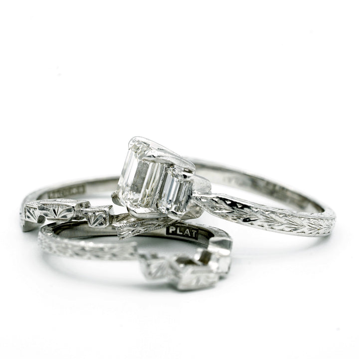 Tacori Diamond Platinum Wedding Ring Set
