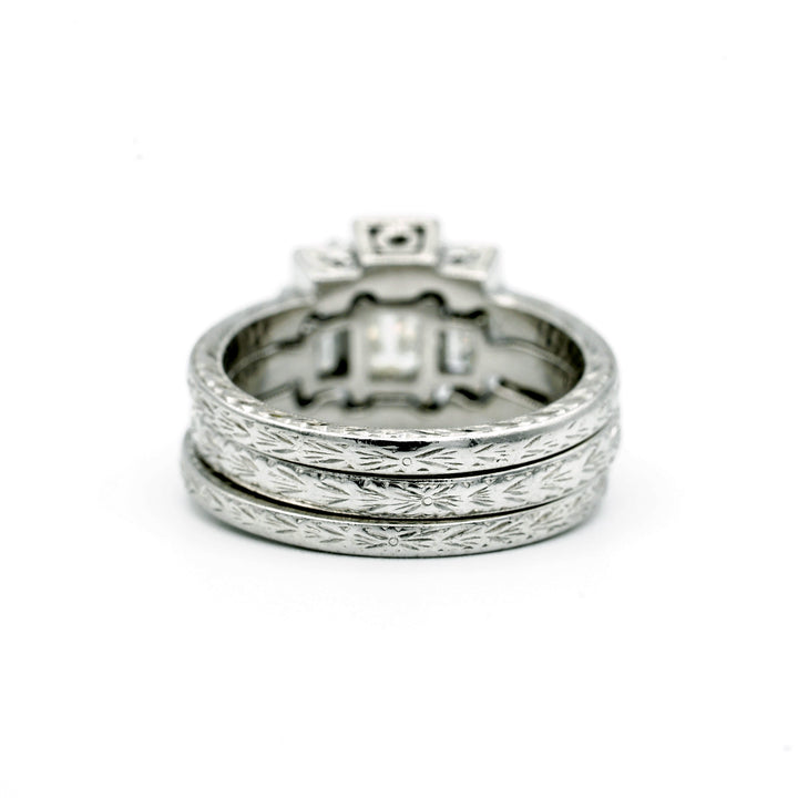 Tacori Diamond Platinum Wedding Ring Set
