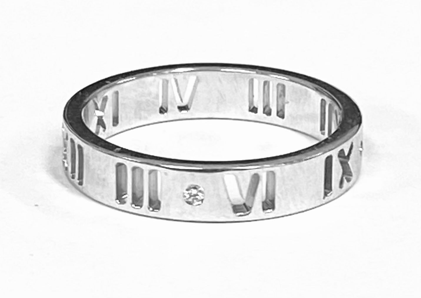 Tiffany & Co. Pierced Atlas Diamond 18K White Gold Band Ring – AAA