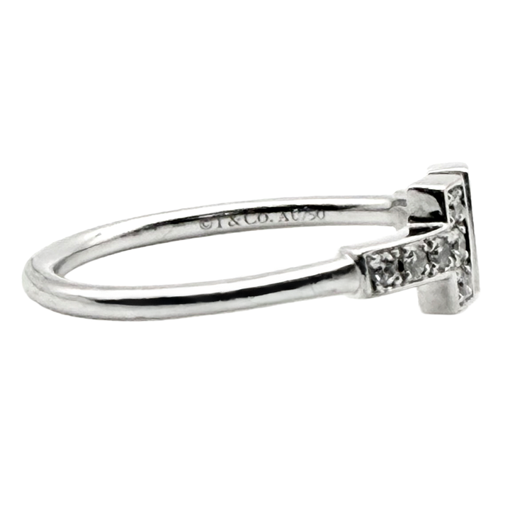 Tiffany T Diamond 18K White Gold Ring