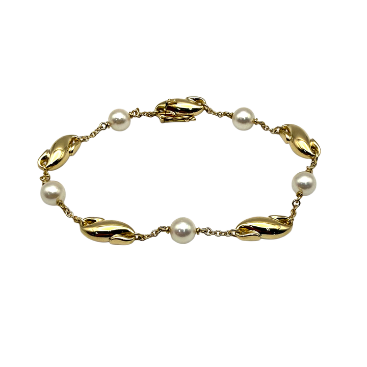 Tiffany & Co. Elsa Peretti Pearl 18K Yellow Gold Bracelet