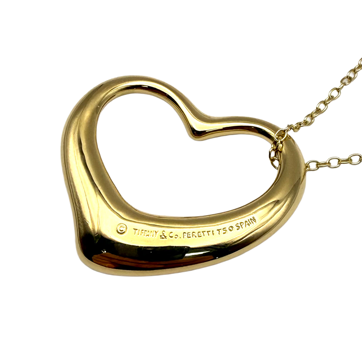 Tiffany & Co. Elsa Peretti Open Heart 18K YG Necklace