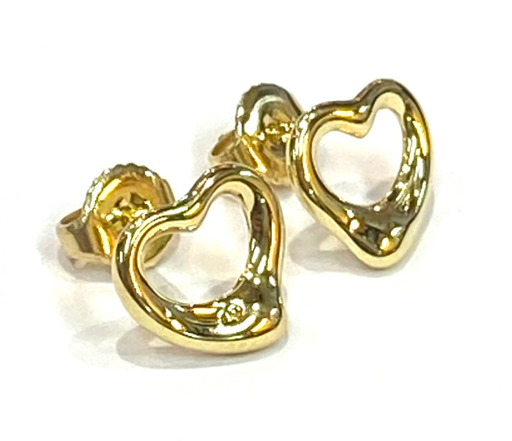 Tiffany & Co. 18K Yellow Gold Open Heart Earrings