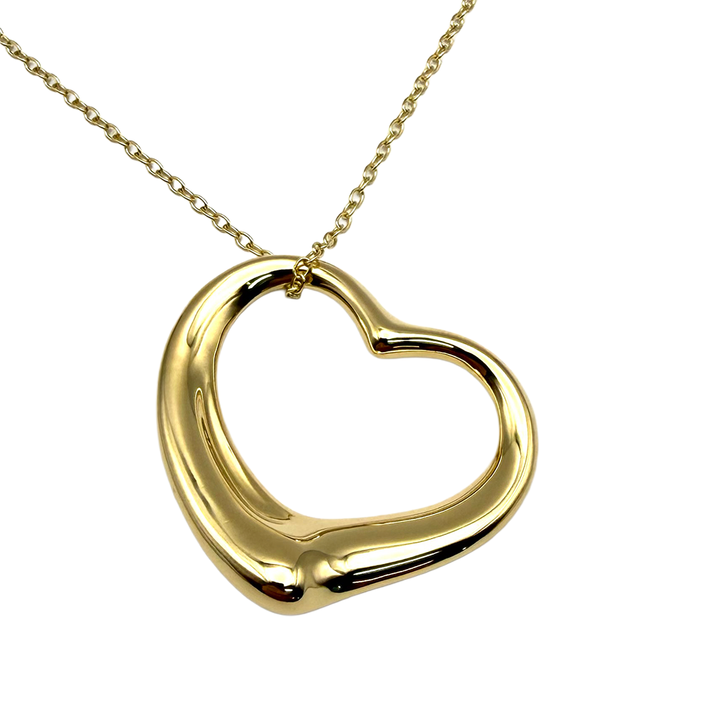 Tiffany & Co. Elsa Peretti Open Heart 18K YG Necklace