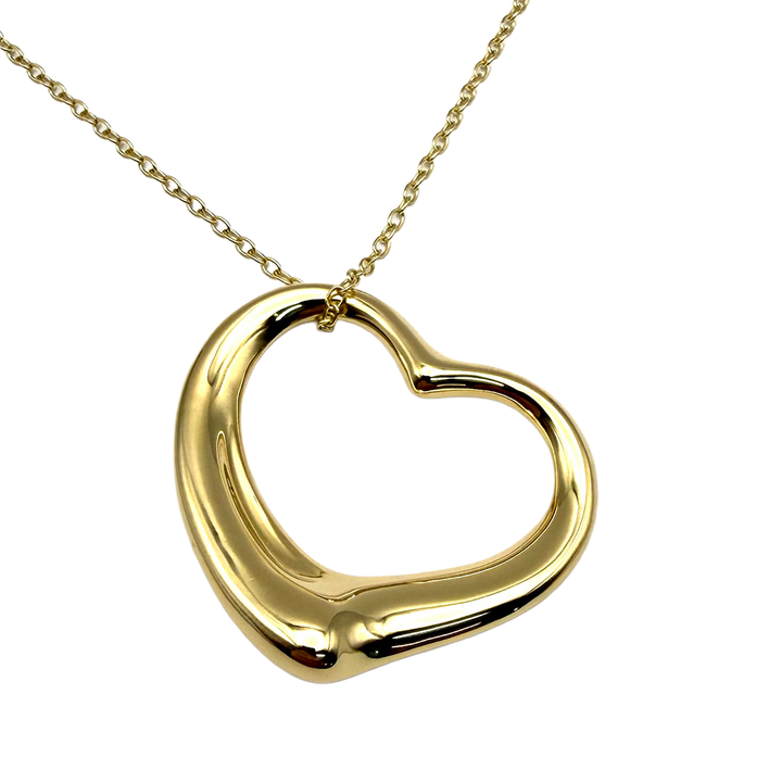 Tiffany & Co. Elsa Peretti Open Heart 18K YG Necklace