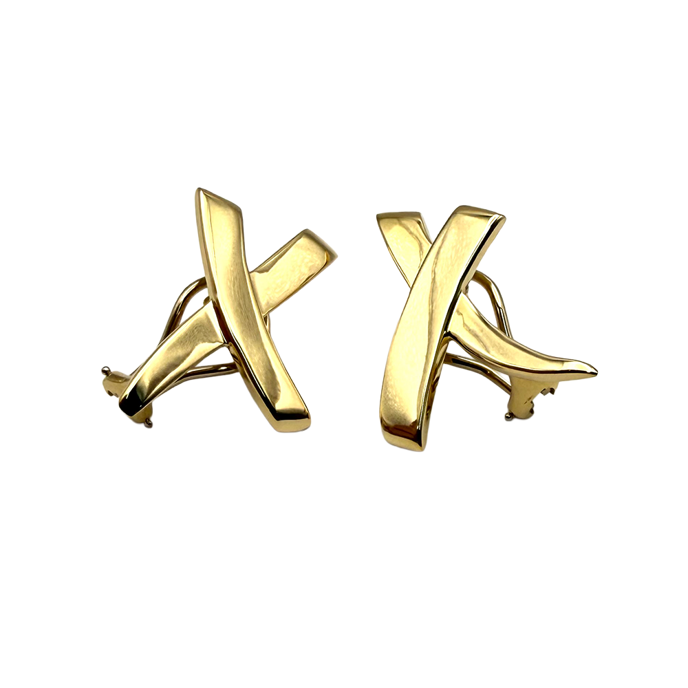 Tiffany & Co. Paloma Picasso Graffiti X 18K YG Earrings