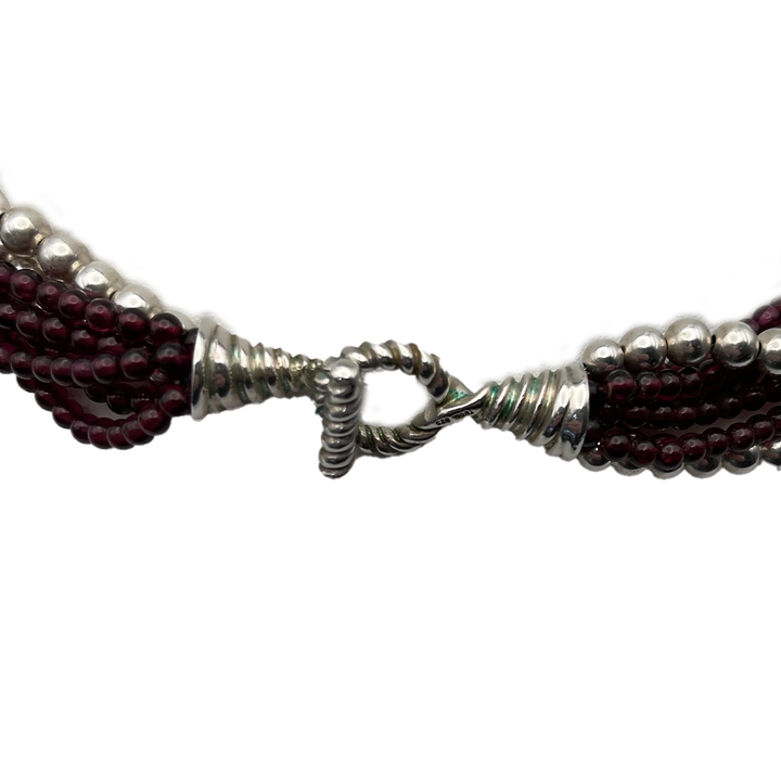 Tiffany & Co. Garnet & Sterling Silver Bead Necklace