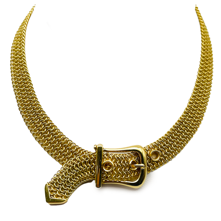 Tiffany & Company 18K Yellow Gold Belt Design Link Necklace