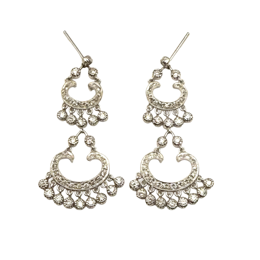 Diamond 14K WG Chandelier Drop Earrings