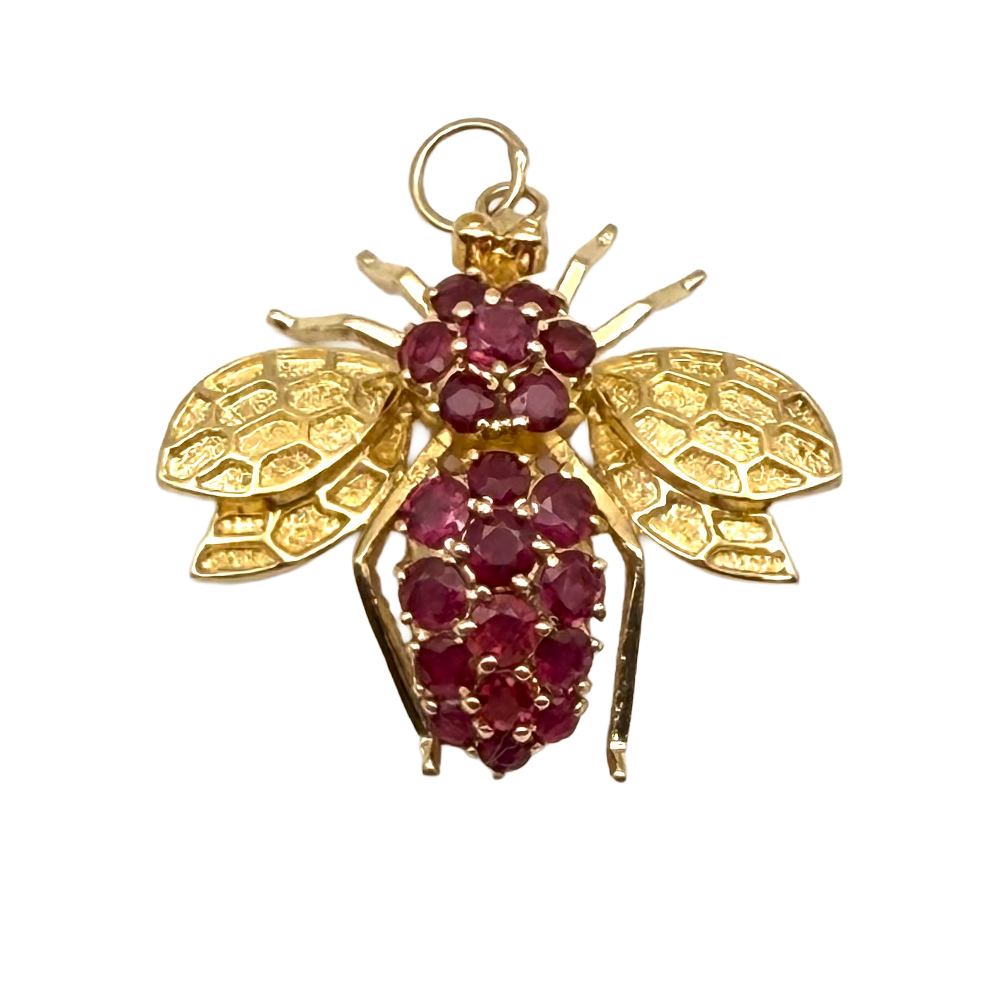 Ruby 14K YG Bee Design Pendant