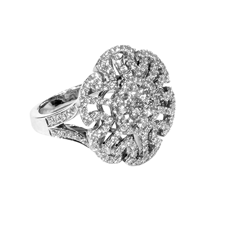 Diamond 14K WG Geometric Design Ring