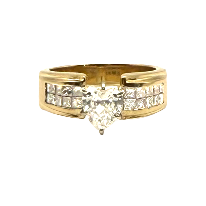 Heart Shaped Diamond 18K YG Ring