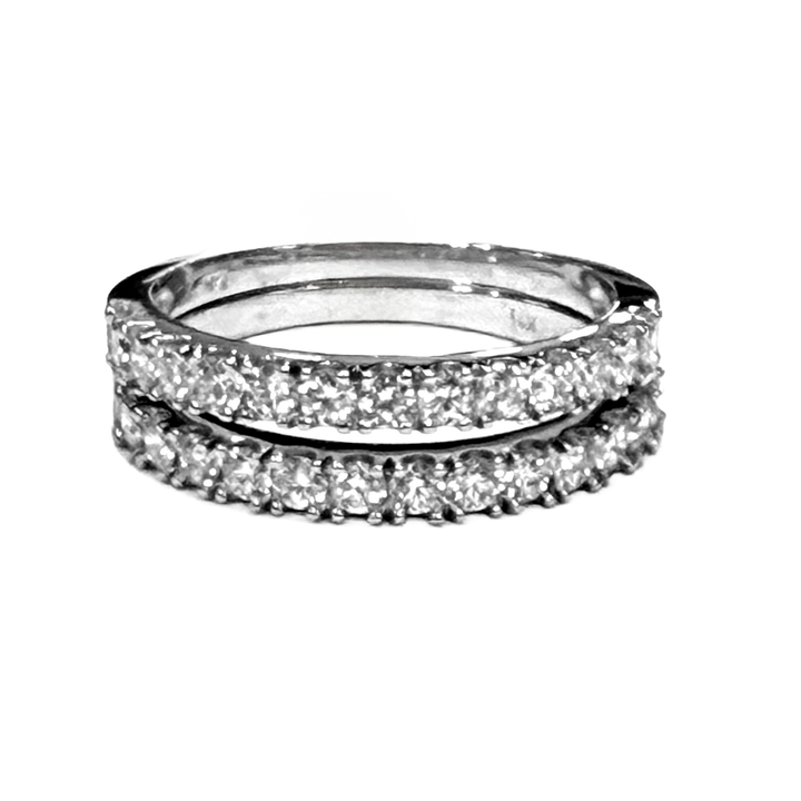 Diamond 14K White Gold Matching Band Rings