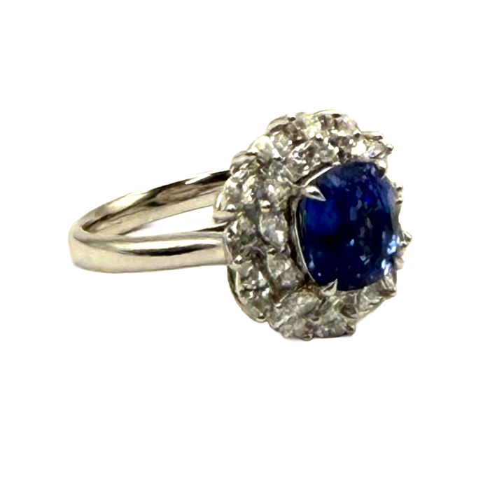Sapphire Diamond 18K WG Ring