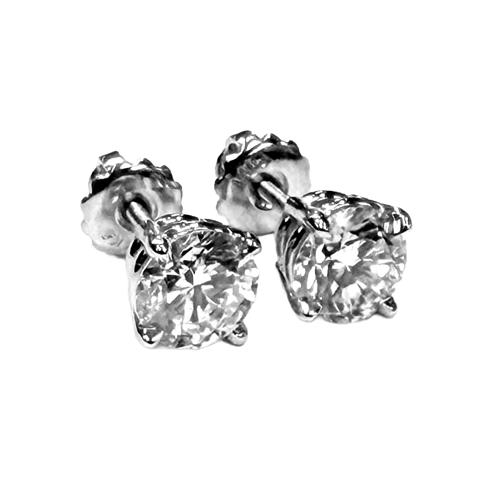 1.95 Carats Diamond 14K WG Stud Earrings