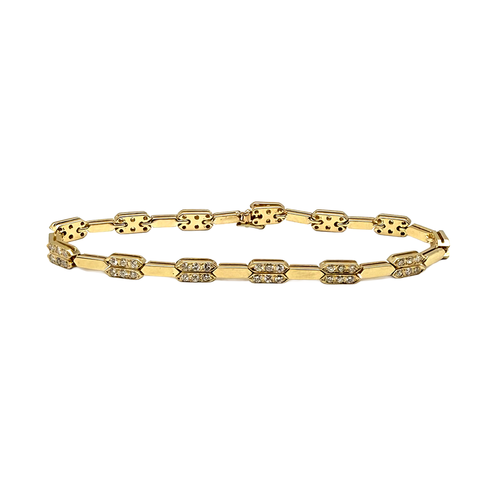 Diamond 14K Yellow Gold Link Bracelet