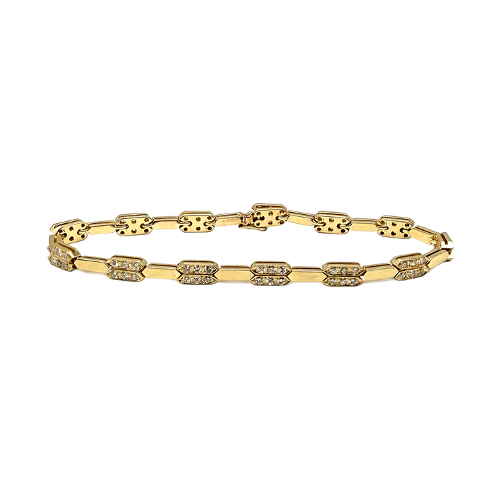 Diamond 14K Yellow Gold Link Bracelet