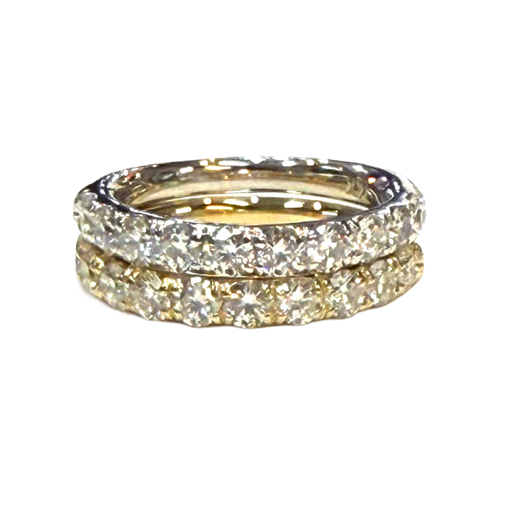 Matching Diamond 14K YG WG Band Rings