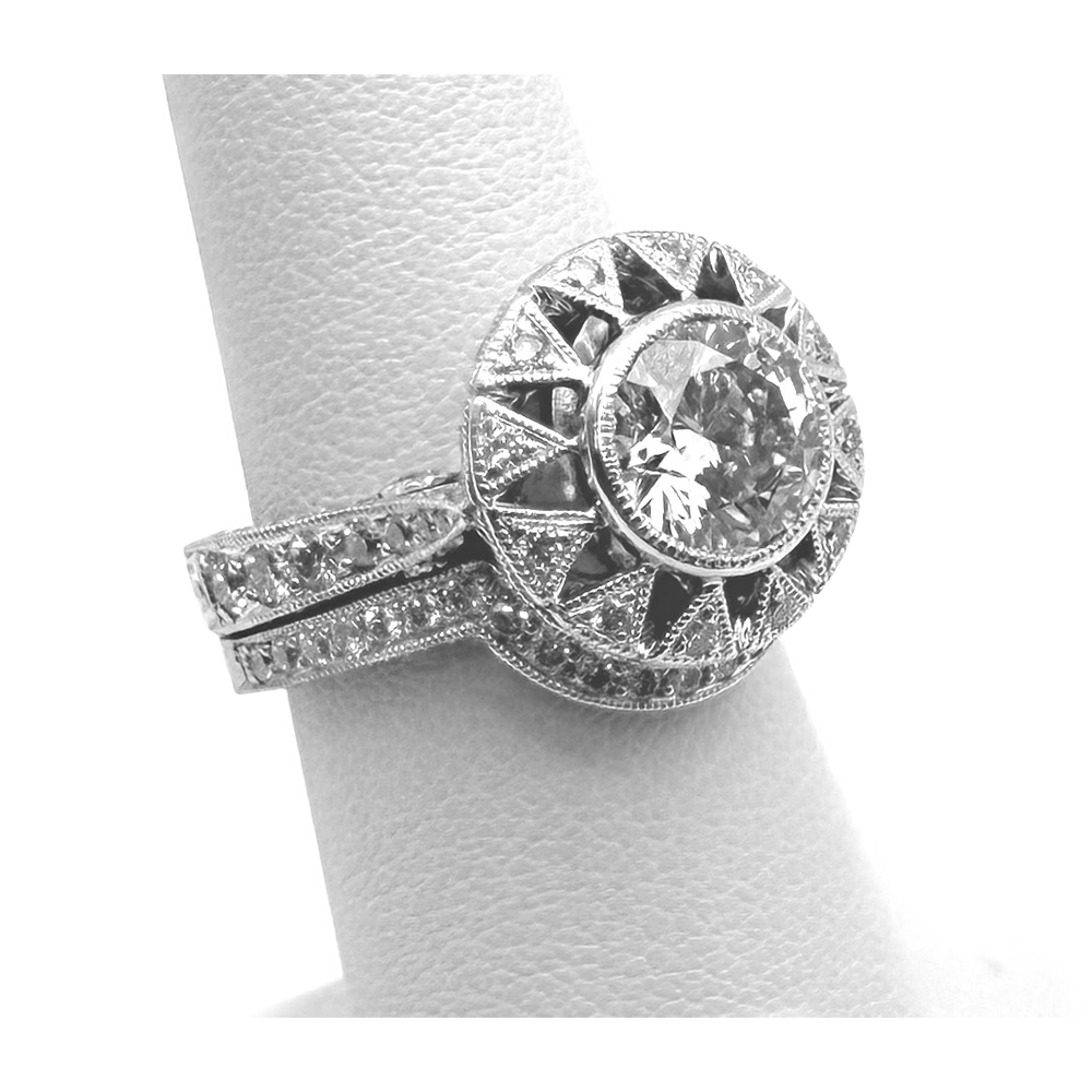 Diamond Platinum Wedding Ring Set