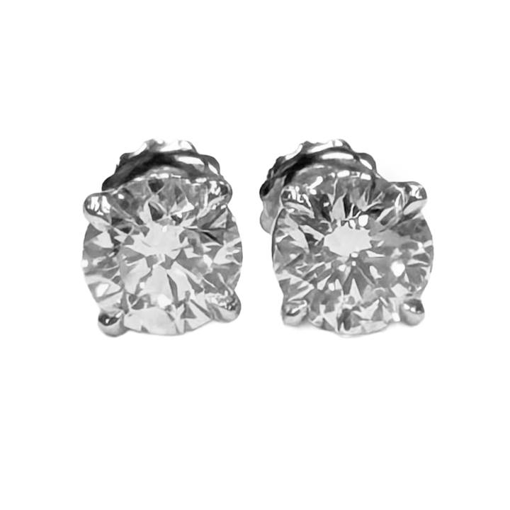 2.01 Carats Diamond 14K WG Stud Earrings