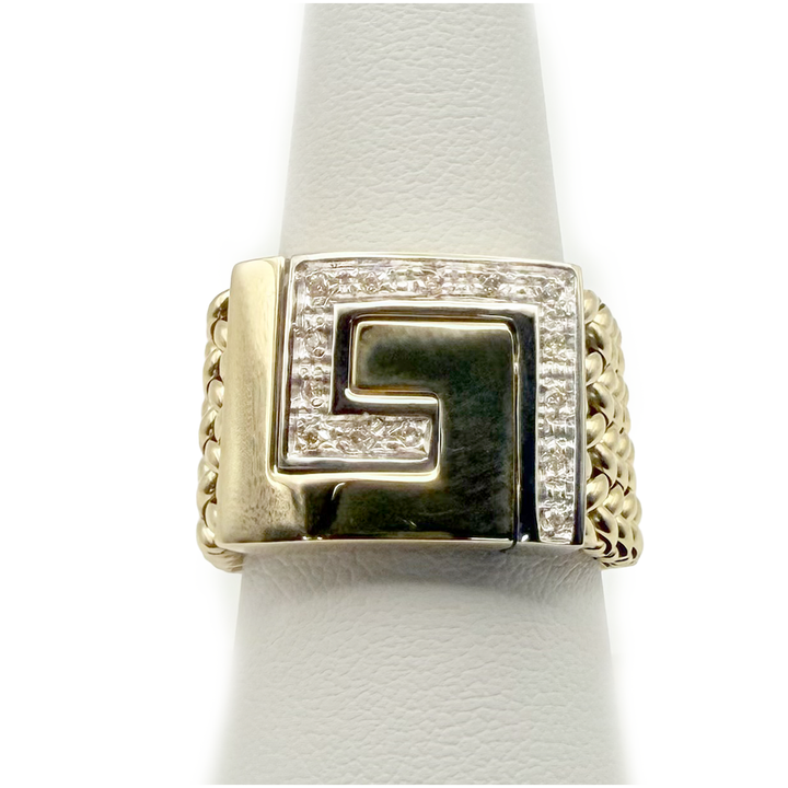 Diamond 14K Yellow Gold Link Band Ring