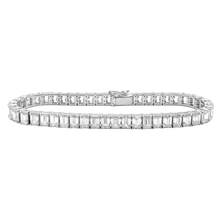 Diamond 18K White Gold Straight Line Bracelet