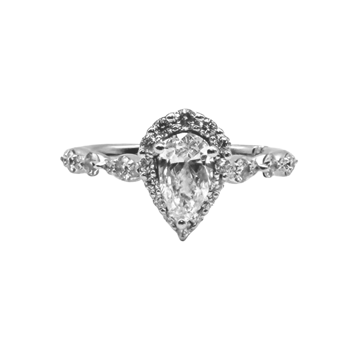 Monique Lhuillier "Bliss" Diamond 18K WG Engagement-Wedding Ring
